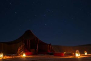Tents at night in Morocco